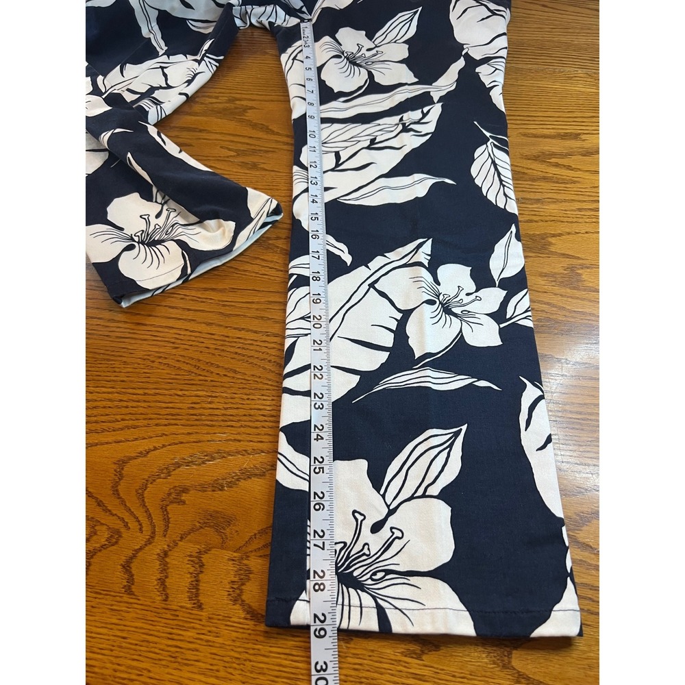 Lauren Ralph Lauren Womens Navy Blue White‎ Tropical Floral Straight Leg Pants 8 - Picture 9 of 11